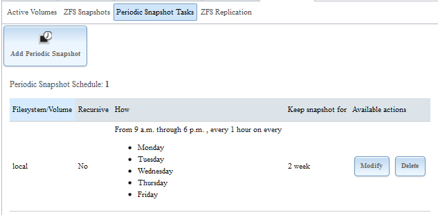 Periodic snapshot Tasks